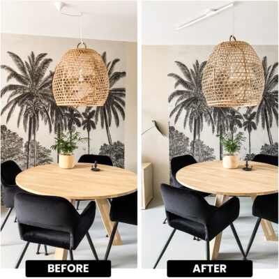 Lightswing Single split voor en na het ophangen van de lightswing