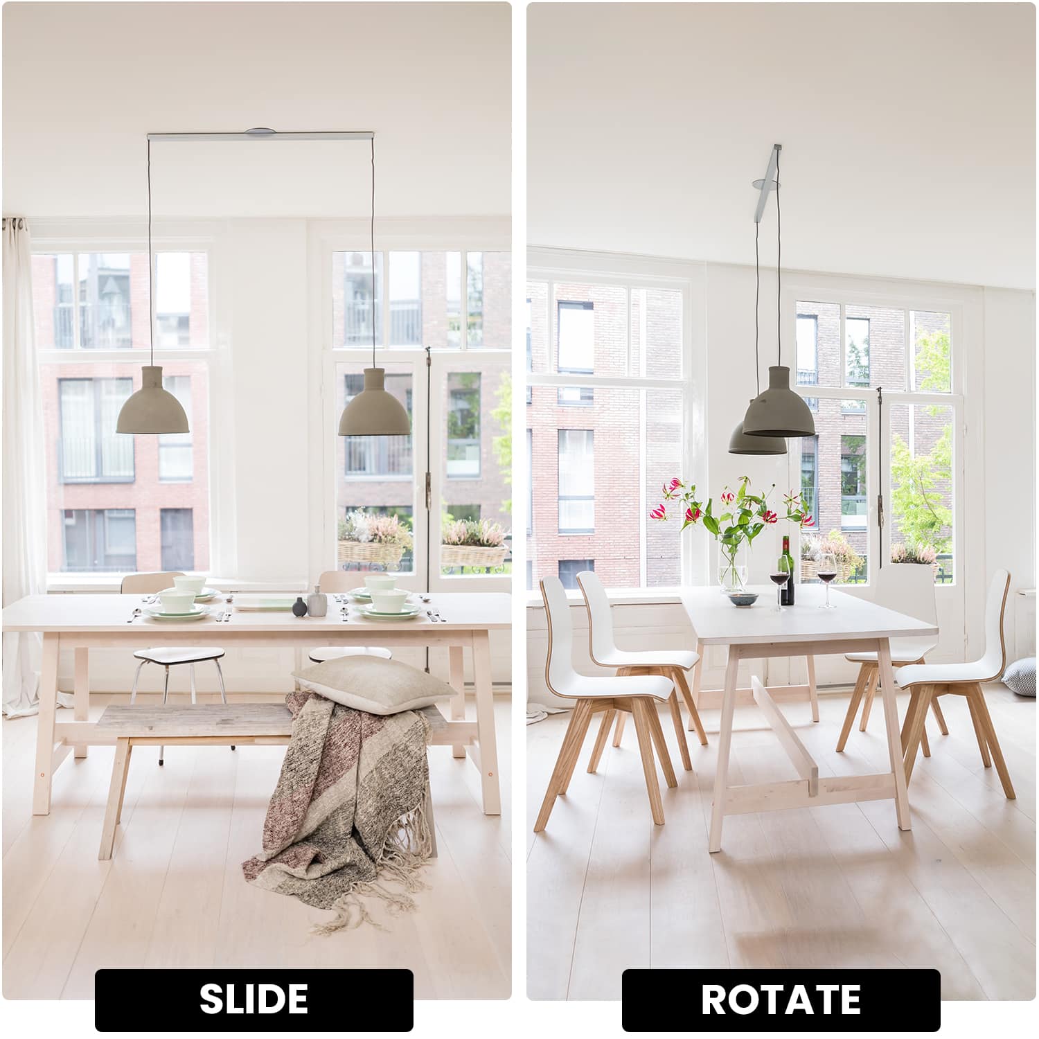 Lightswing Twin splitfoto tafel gedraaid