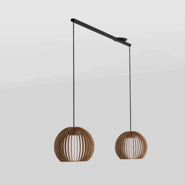 Lightswing Twin zwart met twee hanglampen