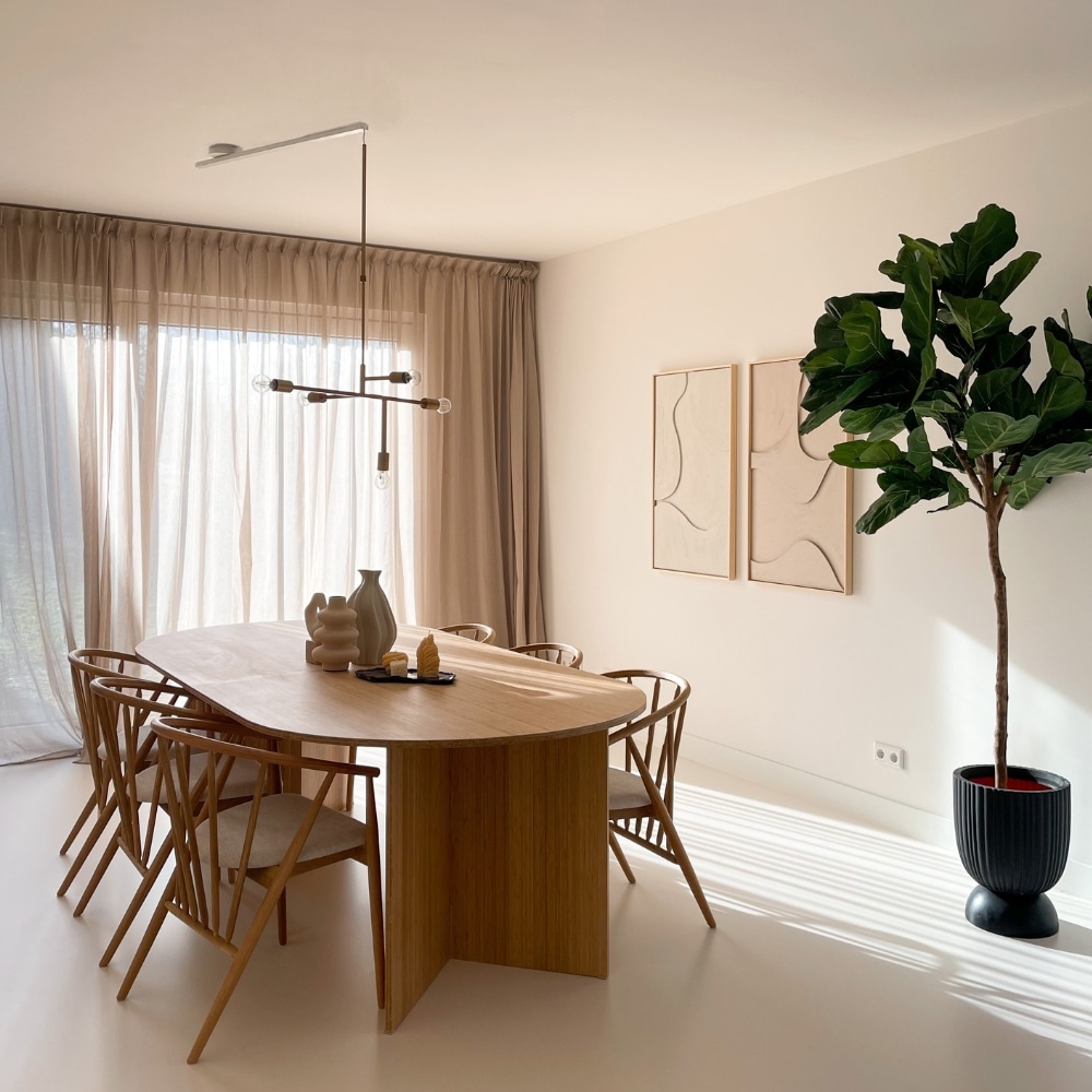 Lightswing single wit eetkamer met moderne hanglamp