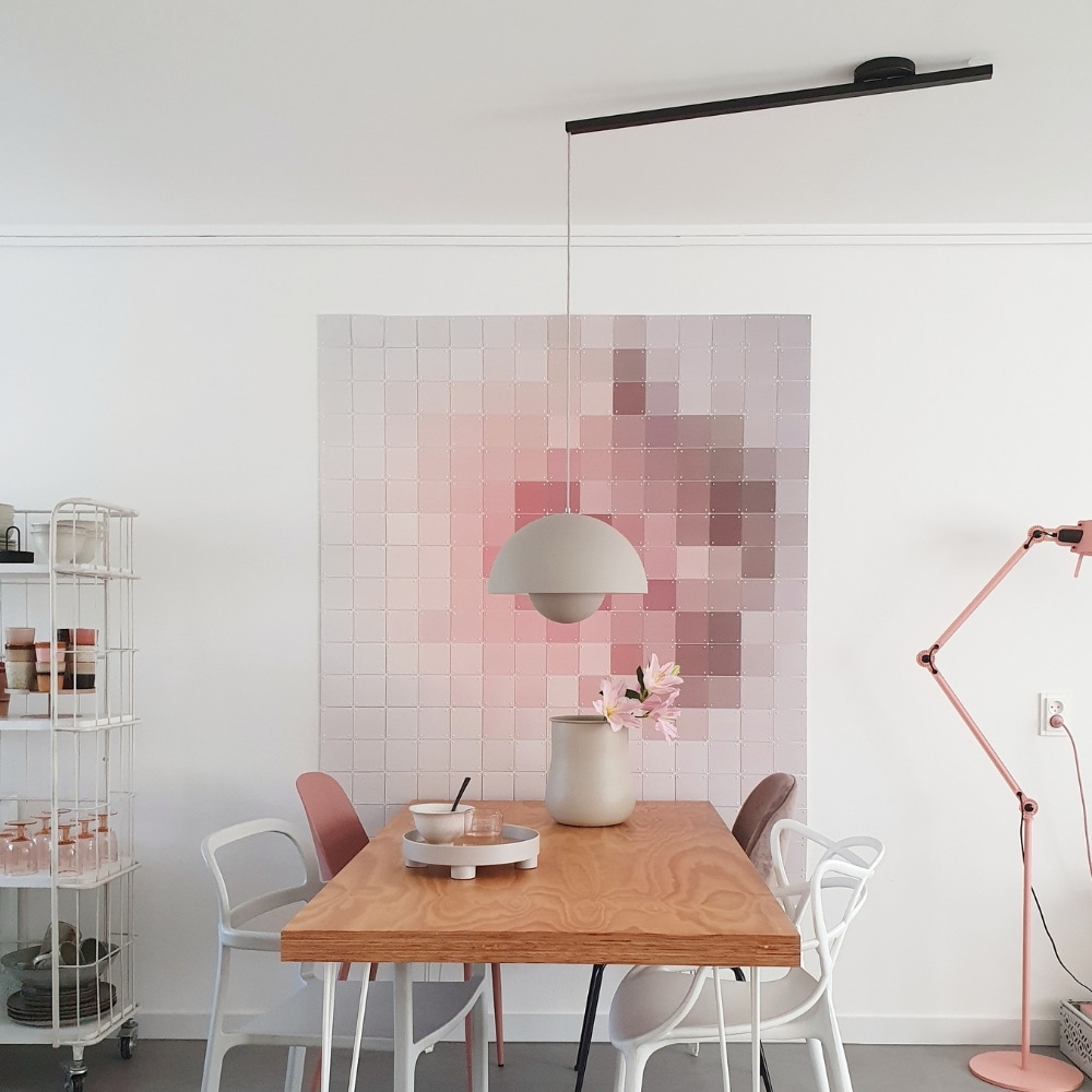 Lightswing single zwart eetkamer roze met hanglamp &tradition FlowerPot
